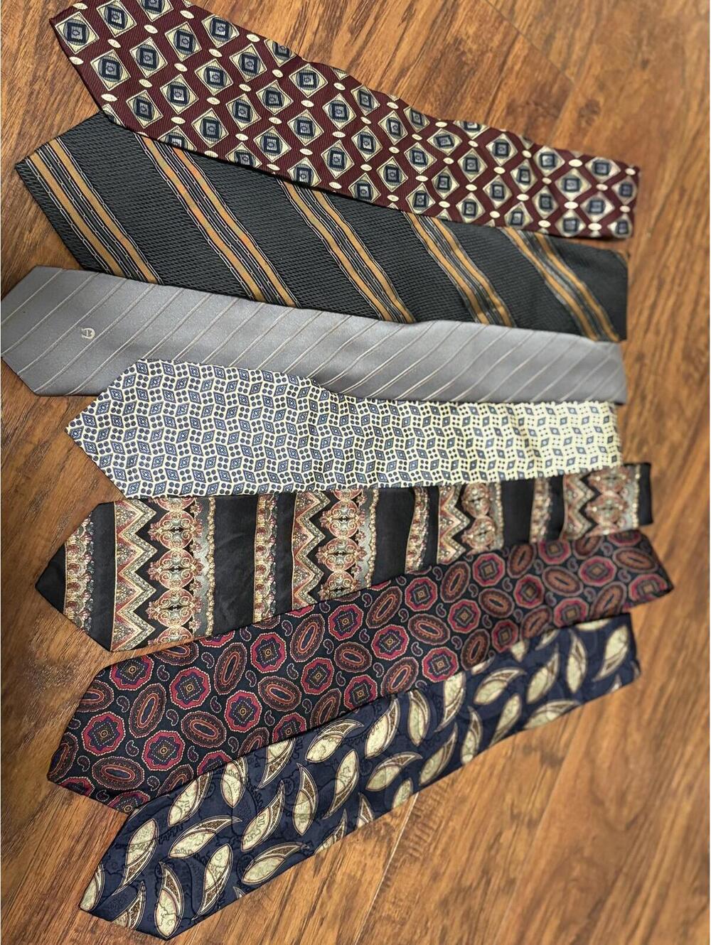 Vintage Designer Silk Tie Lot of 7 Mens Neckties Classic Office Grandpa Core